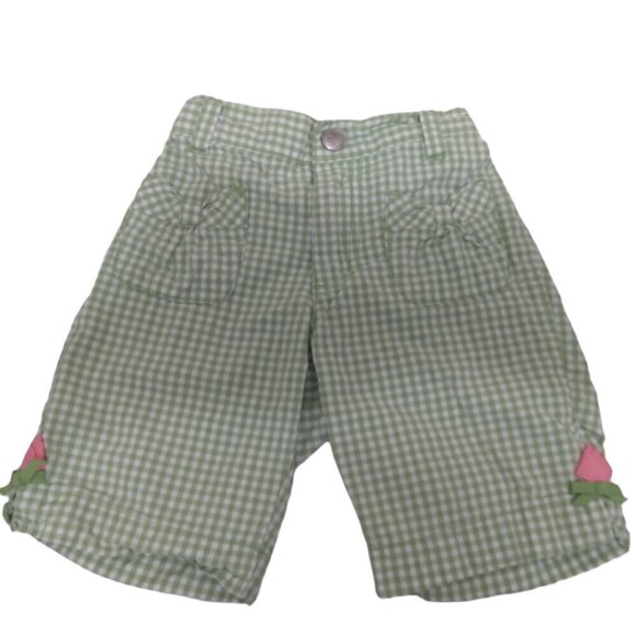 Gymboree | Girls Green Check Elastic Waist Shorts  Size 5 - Picture 1 of 7